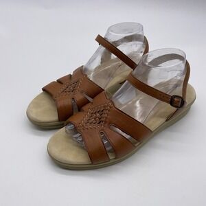 SAS Tan Huarache Leather Sandals Tripad Comfort‎ Ankle Strap Size 10.5 Wide